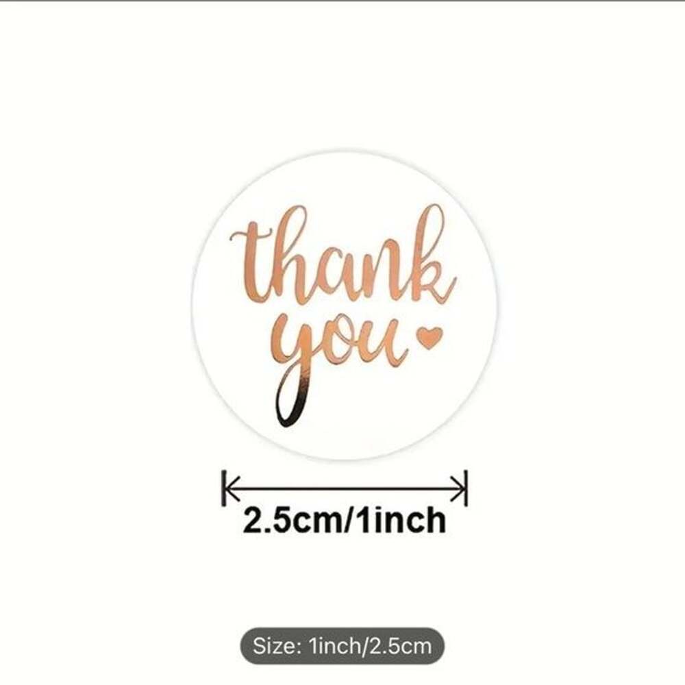 Roll of 500 Gold 'Thank You' Stickers